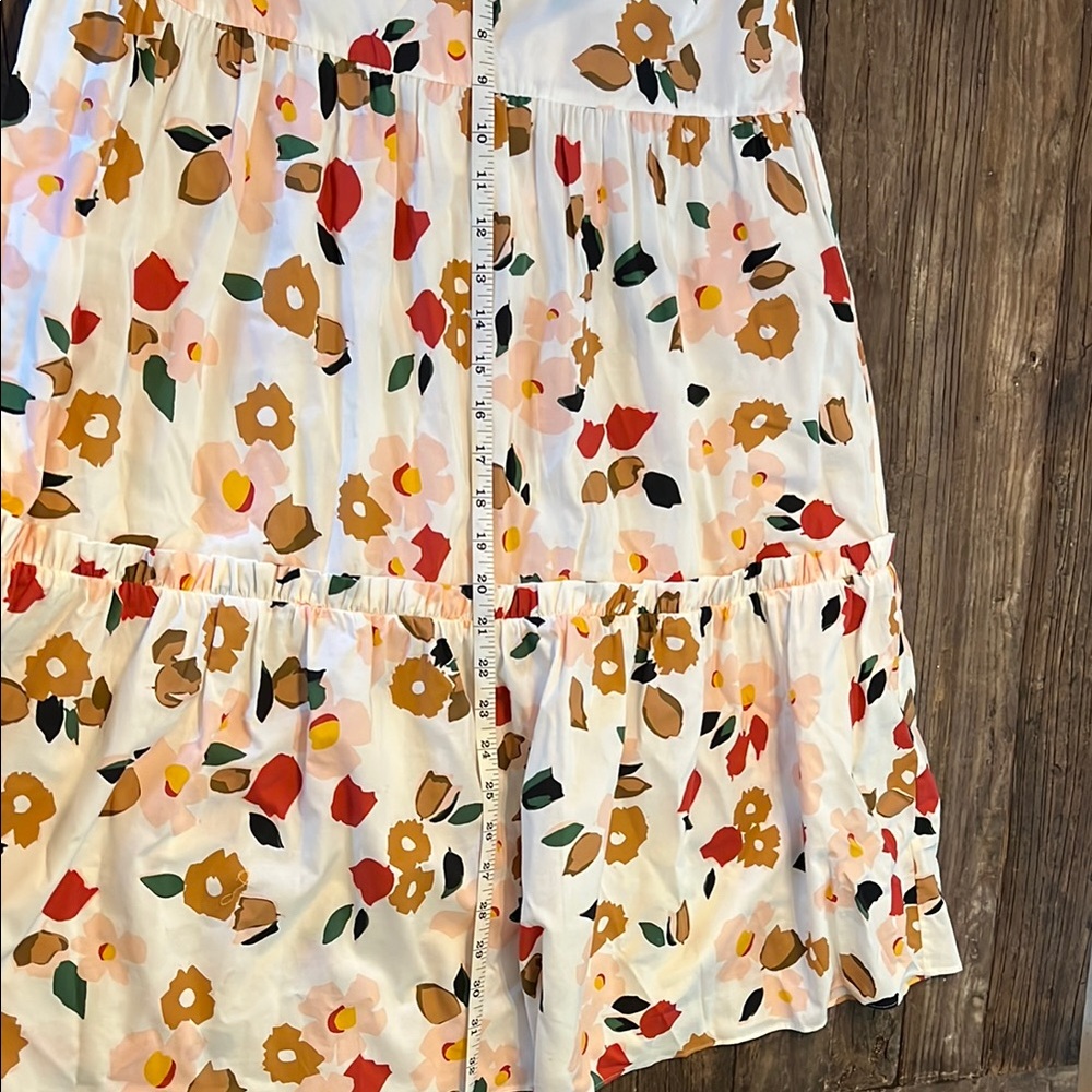 kate spade White Floral Midi Dress with Red and Mustard Accents - Picture 6 of 6